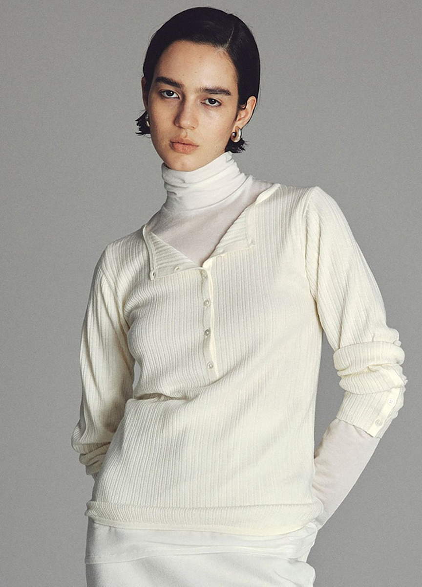 亨利領針織上衣